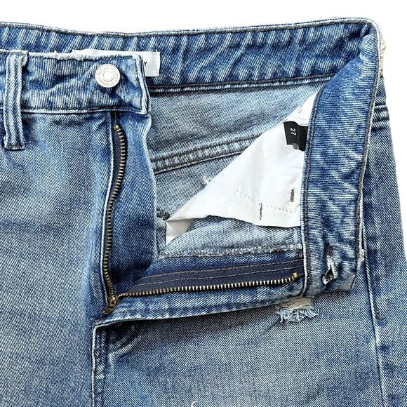 Flying Monkey Goodbye High Rise Mom Jeans Size 27 Distressed Straight Frayed Hem - Picture 9 of 11